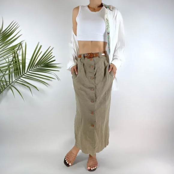 Button Down Maxi Skirts
